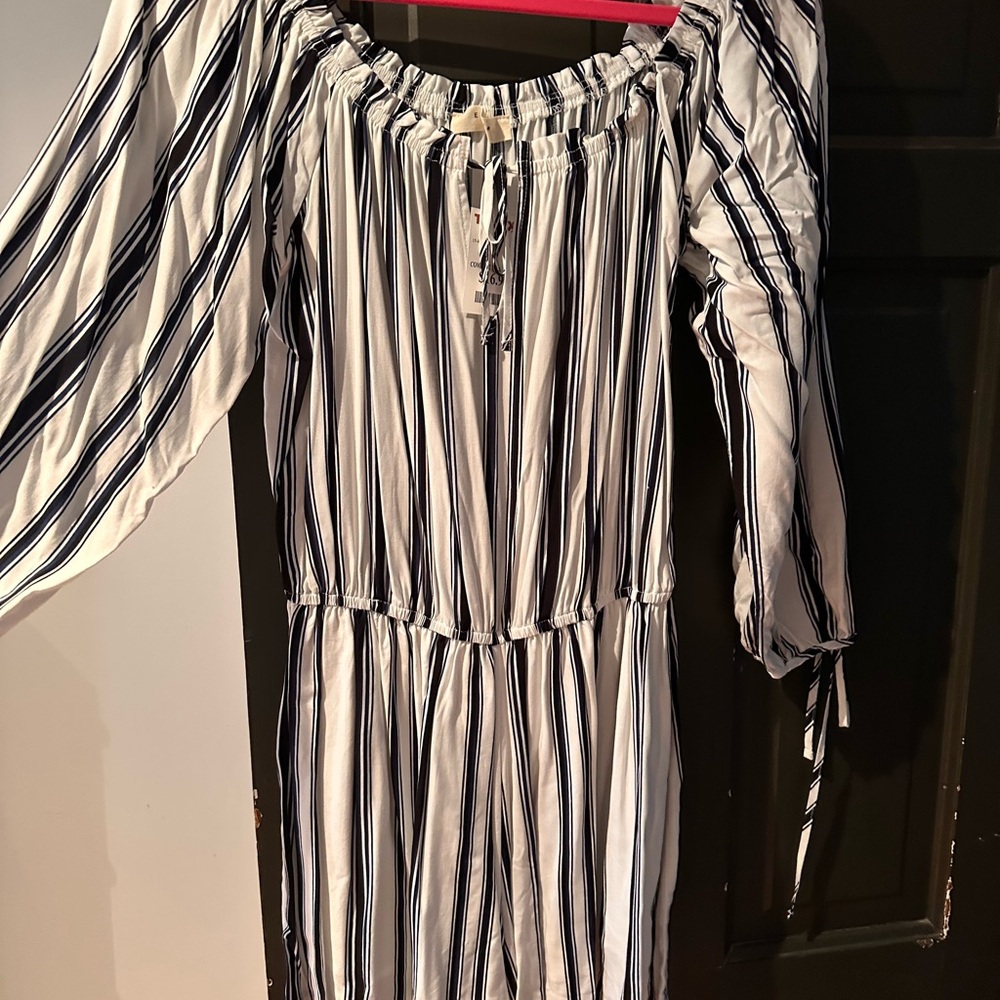 Elodie Navy and White Striped Dress